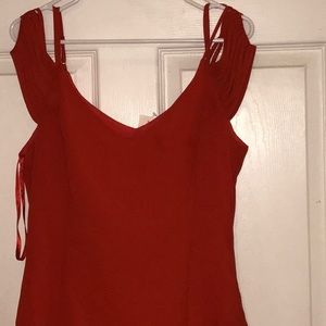 Red top with cute sleeves